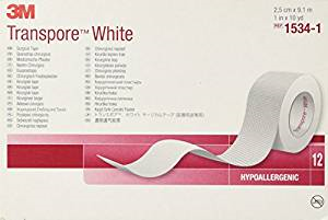 3M Medical Tape Transpore Adhesive 1" X 10 Yards NonSterile (#1534-1, Per Box)
