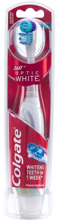 Colgate 360 Optic White Battery Toothbrush, Soft 1 each Pack of 2