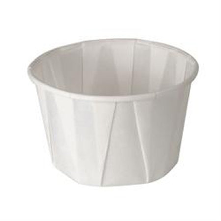 SOLO Treated Paper Souffle Cups, 2 oz, White, 250/Bag, 20 Sleeves, 5000/CS