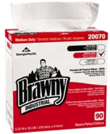 BRAWNY INDUSTRIAL PREMIUM ALL PURPOSE  Wipers, White, 9¼" x 16.3", 10bx/cs