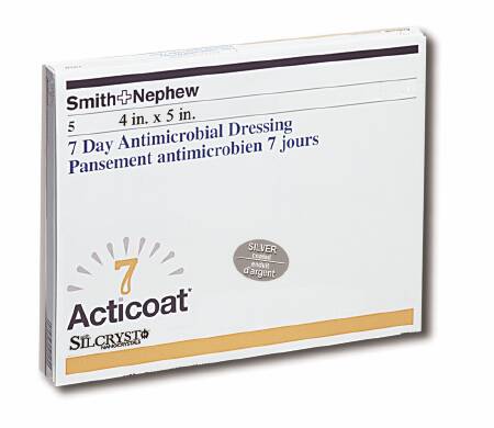 Acticoat Seven-day Antimicrobial Barrier Wound Dressing, 4" X 5" (Box 5 Each)