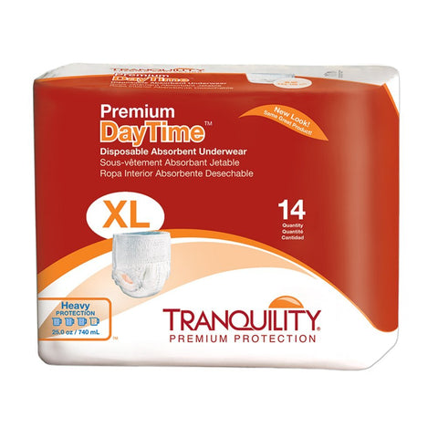 Tranquility Premium DayTime Adult Disposable Absorbent Underwear XL, PK/14