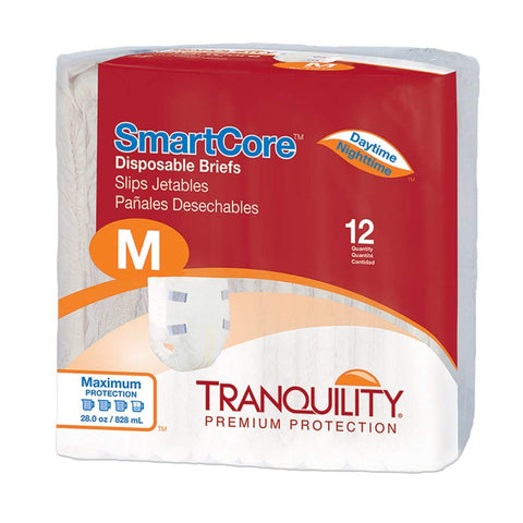 Principle Business Enterprises,  2312, Tranquility SmartCore Brief Medium 32"-44", White, PK/12