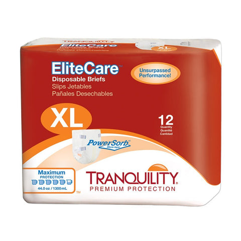 Tranquility EliteCare® Maximum Absorbency Tape-Tab Style Brief, X-Large, PK/12