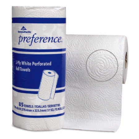 27385 White 2-Ply Perforated Paper Towel Roll, 8.8" x 11" (Case of 4 Rolls)