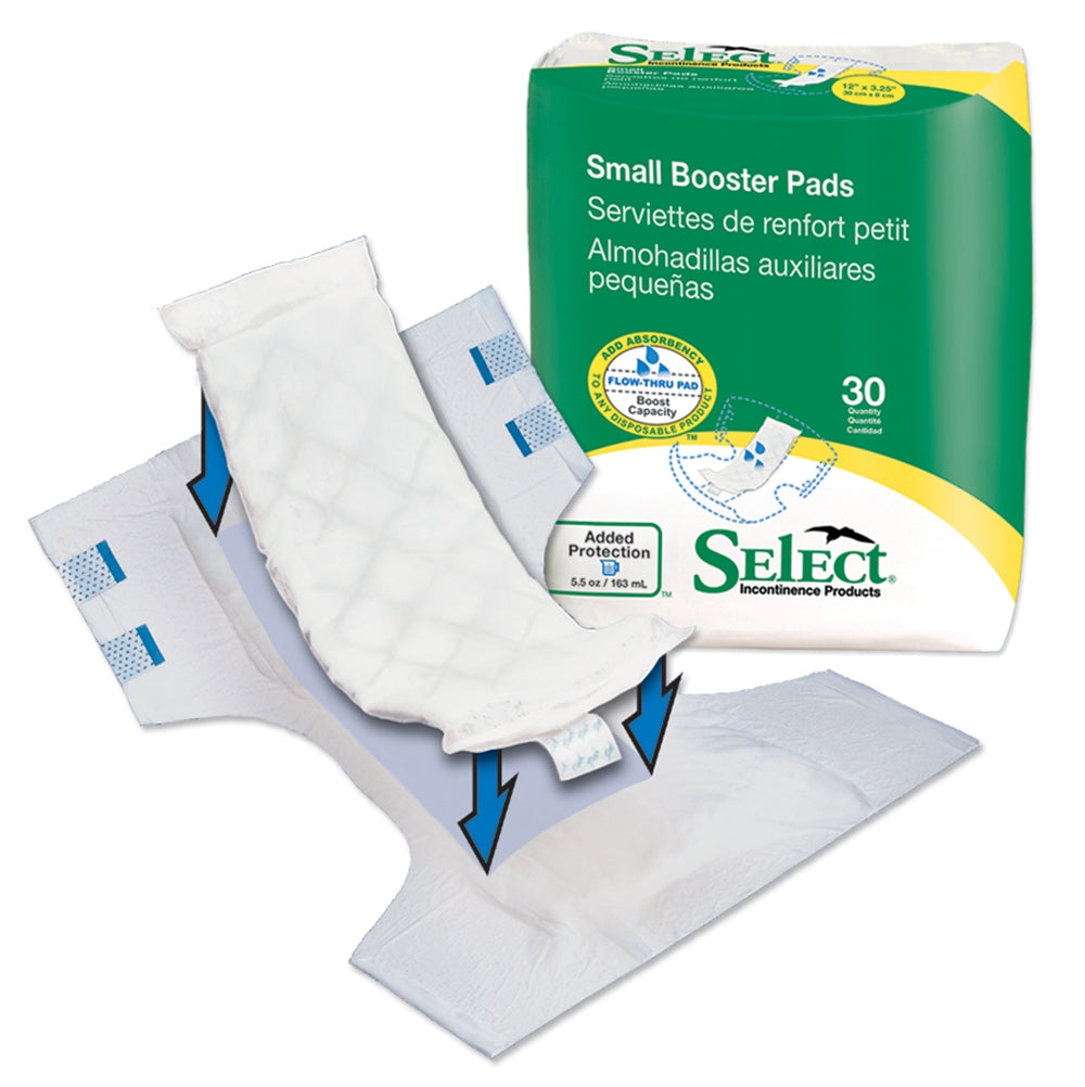 Select Small Booster Pads, Item 2770, Diaper Doubler, Case of 90