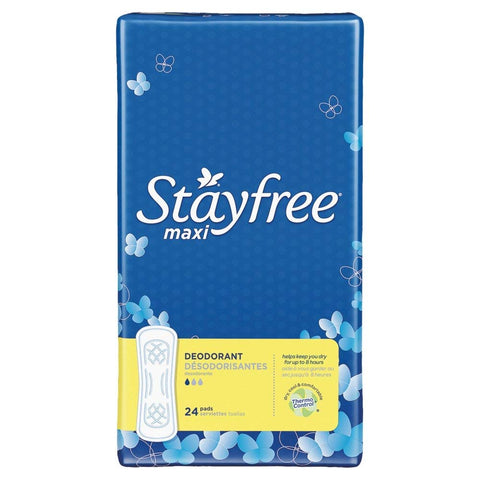 Stayfree Maxi Pads, Deodorant, Heavy Protection, 24 Count (Pack of 8)