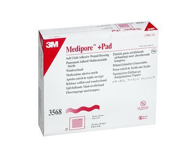 3M Adhesive Dressing Medipore Soft Cloth 3.5 X 6" White #3569, 1 Each