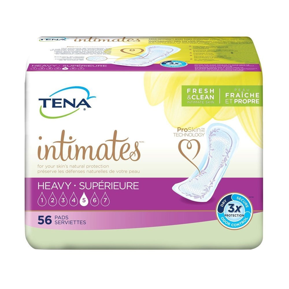 Tena SERENITY Heavy Pads, Regular Length, Full Case of 168 Pads