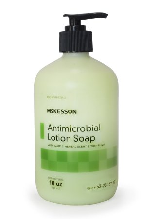 Antimicrobial Soap McKesson Lotion 18 oz. Pump Bottle Herbal Scent, CS/12
