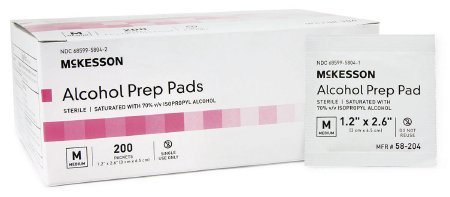 McKesson Alcohol Prep Pads Pdi Professional Disp 2 Ply 200'S Sterile Single U...