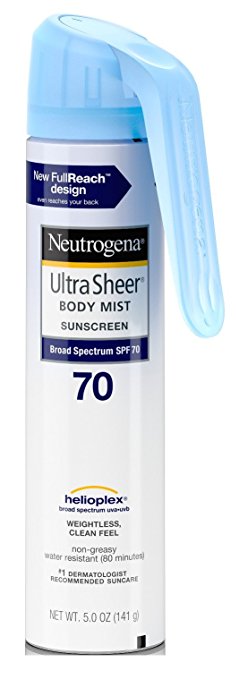 Neutrogena Ultra Sheer Spf#70 Body Mist Full Reach Spray 5oz (148ml) (2 Pack)