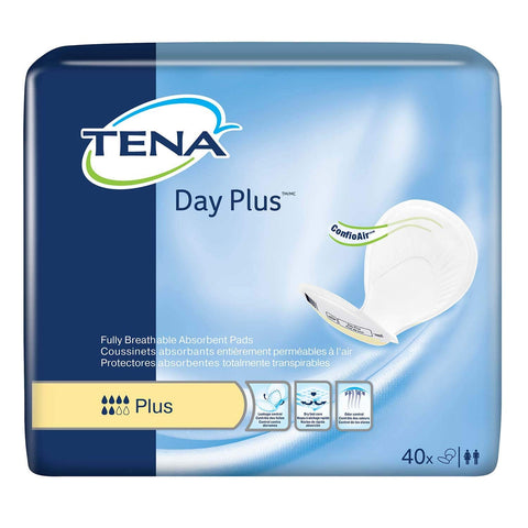 TENA ProSkin Day Plus Absorbent Pads, Heavy Absorbency, Unisex, (80 Count - 2 Packs)