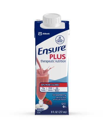 Ensure Plus Strawberry (Institutional) 64907 8 oz Cartons 3 Cases of 24