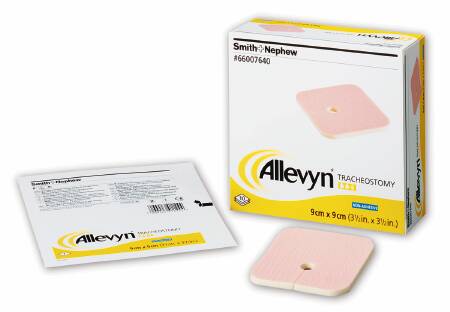 Allevyn Tracheostomy Dressing, 3 1/2" X 3 1/2", BX/10 - 3 Kings Medical Supplies