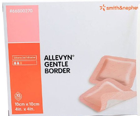 Smith and Nephew 66800270 Allevyn Gentle Border Dressing 4" x 4" - Box of 10