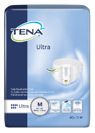 Tena 67200 Ultra Briefs Medium Moderate/Heavy, Case of 80