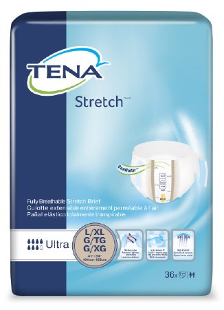 Tena Ultra Stretch Brief 41 to 64 in. waist/hip/Case of 72