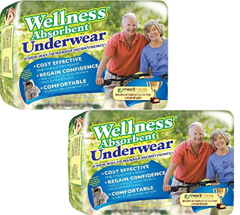 (Set/2) Wellness Super Absorbent Underwear Manage Incontinence - XL, 24 Count