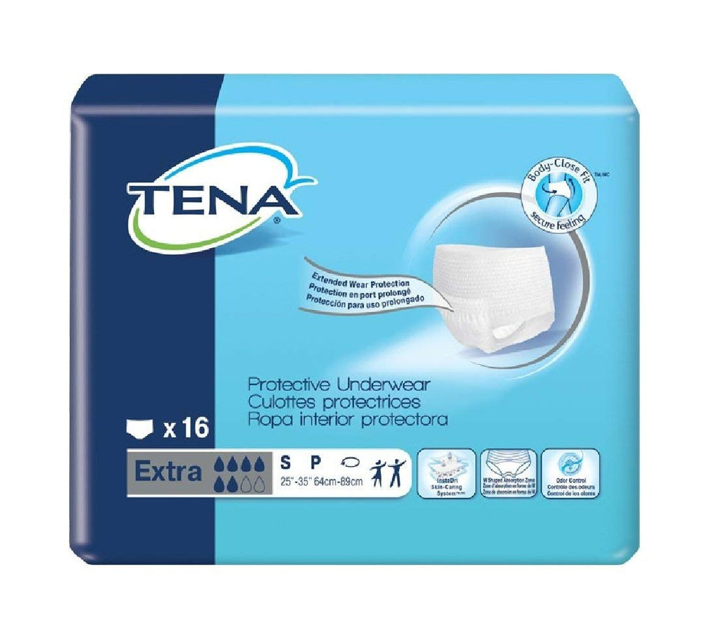 TENAÂ Protective Underwear, Extra Absorbency Small/25" - 35"/Pack of 16