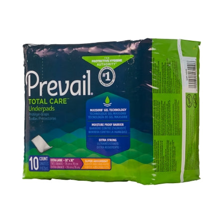 Prevail Super Absorbent Disposable Underpads, 30 X 30, Pack of 10