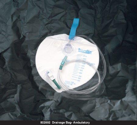Bardia Urine Drain Bag w/Anti-Reflux Chamber, Ambulatory 2000mL 802002, PK/5