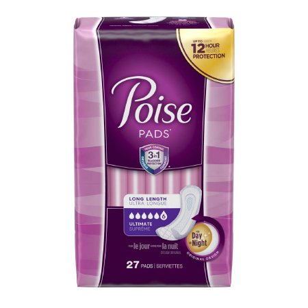 Poise Ultimate Absorbancy Long Pads, 108 Per Case