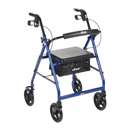 R728BL - Aluminum Rollator with Fold Up and Removable Back Support and Padded...