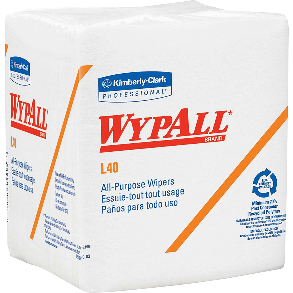 Kimberly-Clark WypAll L40 Wipers - 12.5''x14.4'' white q-foldwypall wiper 56/pk