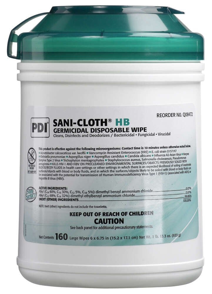 Clini-Tech Ii Disinfectant Wipe, 6" X 7", 160/Tb
