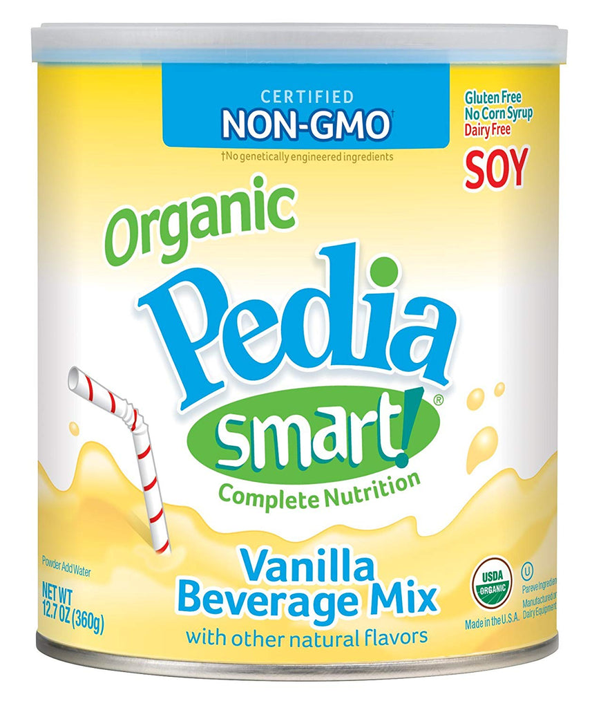PediaSmart Organic Non-GMO Soy Vanilla Complete Nutrition Beverage Powder, 12.7 oz (Pack of 6)