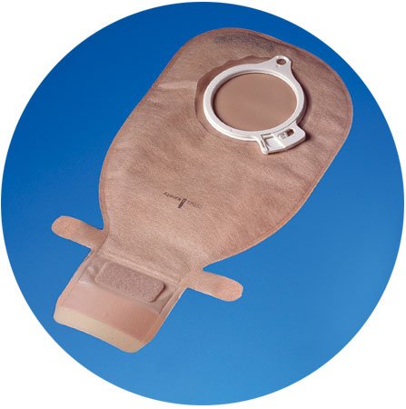 Ostomy Pouch Assura EasiClose Two-Piece System Red 11" Length Drainable #15982