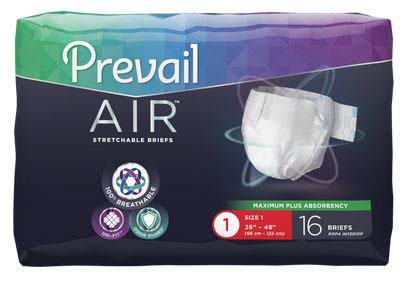 First Quality Prevail Air Size 1, Medium (waist 26" - 48") - 96 Per Case - 3 Kings Medical Supplies