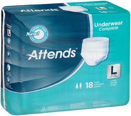 Attends APP0730 Protective Underwear, Super Plus Absorbency, 44"-58", Large (...
