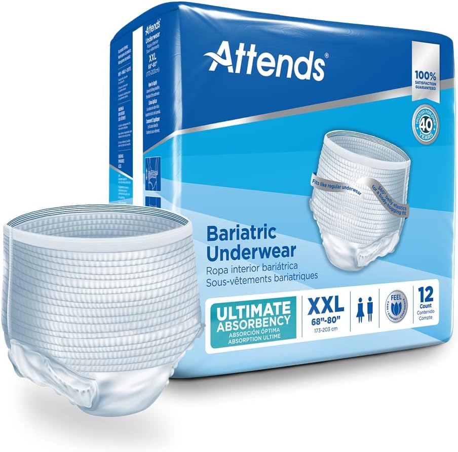 Attends Underwear Extra Absorbency 250 lb./2XL to 3XL/Qty 12