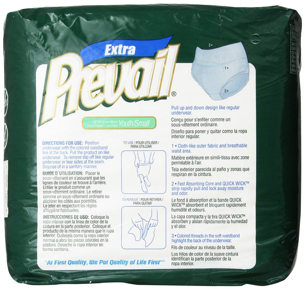 First Quality PV-511 Prevail Pull-On Extra Abs, Youth/Small 20-34, PK/22