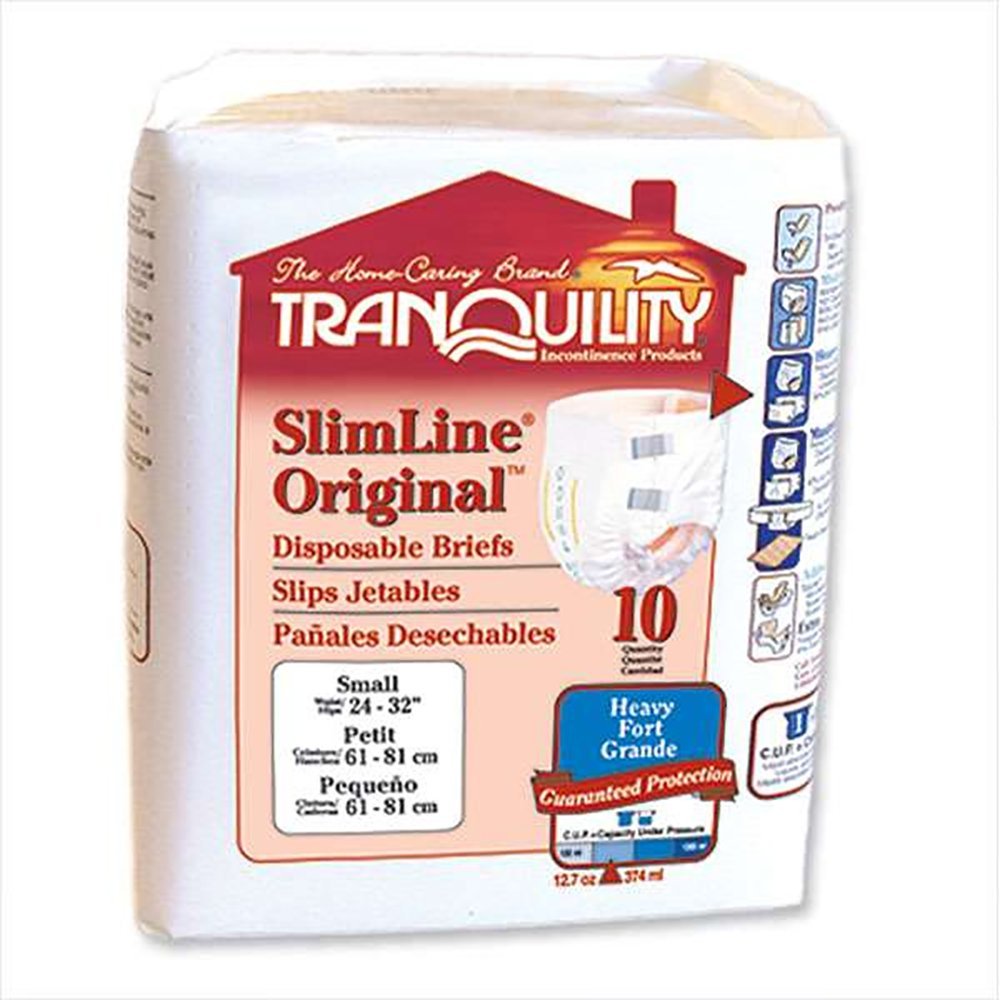 Tranquility SlimLine Fitted Briefs, Small, Pack/10