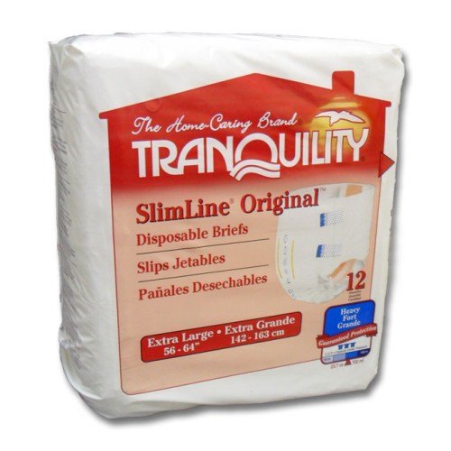 Tranquility SlimLine Fitted Briefs Size Extra Large (XL) Case/60 (5 bags of 12)