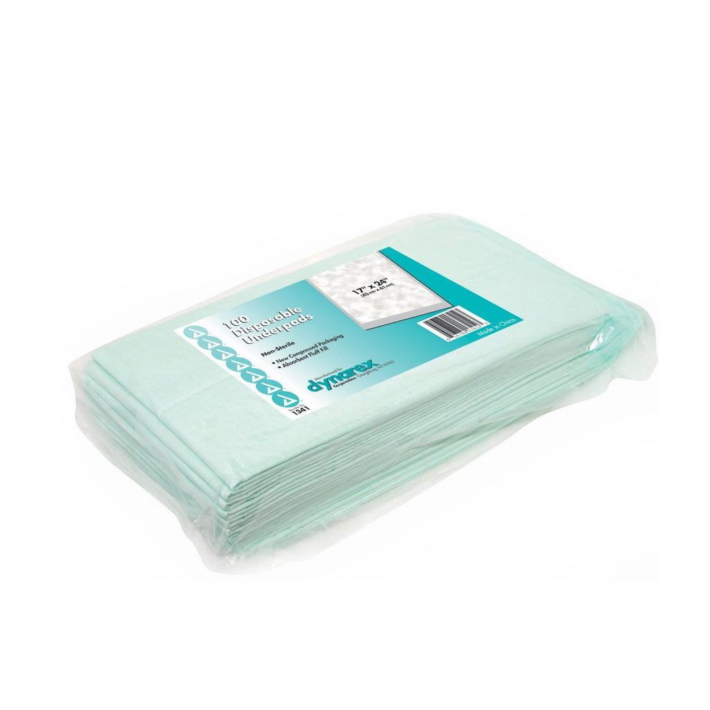 Dynarex Disposable Underpad, 17 inches X 24 inches, 22-Gram, 100 Count (Pack of 3)