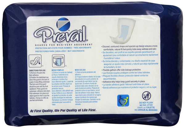 Prevail For Men Male Guards, Very Absorbent, 14 Pads (Pack of 9)
