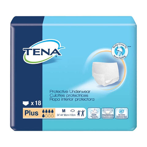 Tena protective underwear, plus absorbency, medium, 72239 - 18/pack, 4 packs