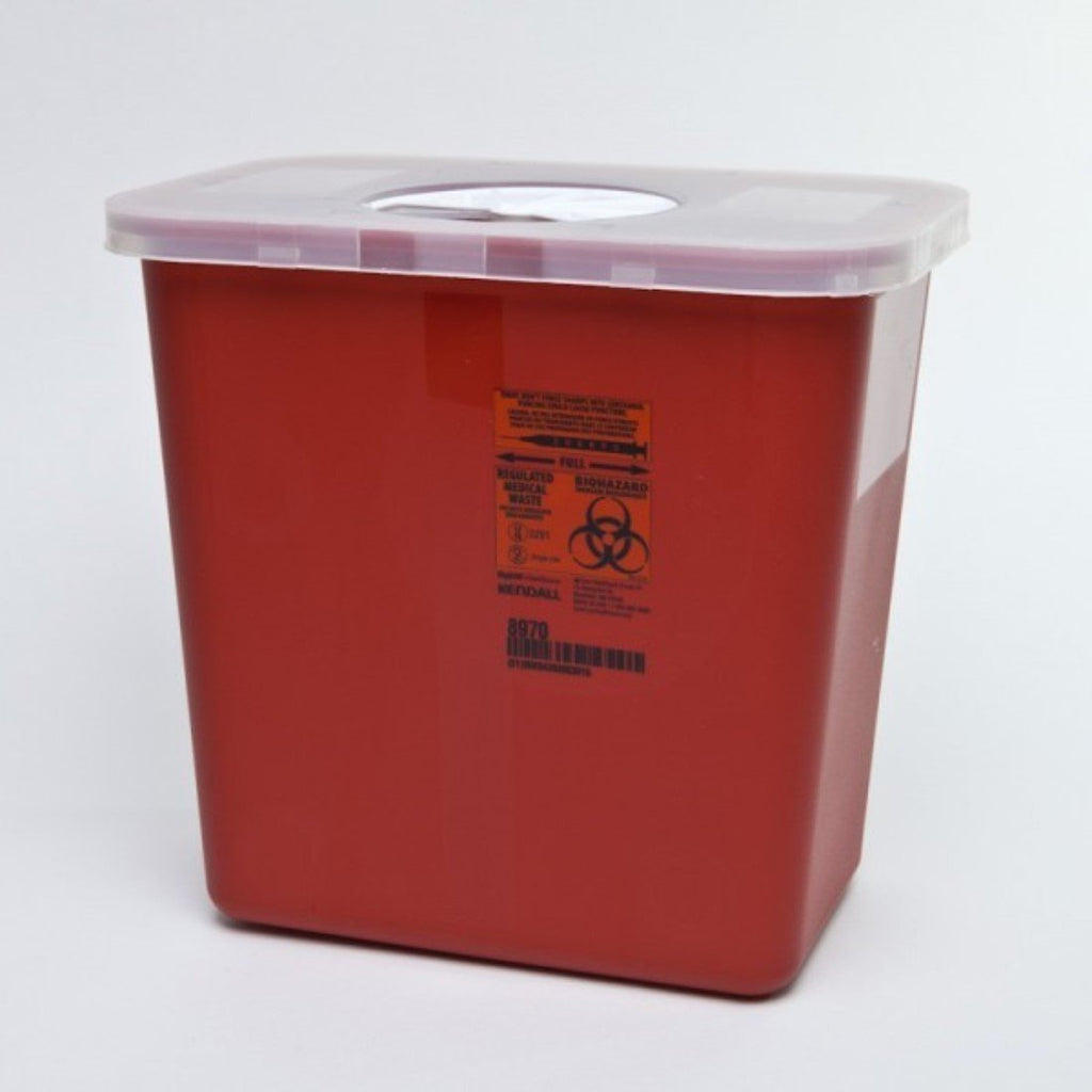 Covidien 8970 Sharps Container with Rotor Lid - 2 Gallon