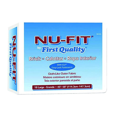 Prevail Nu-Fit Adult Diapers, Size Large, PK/18