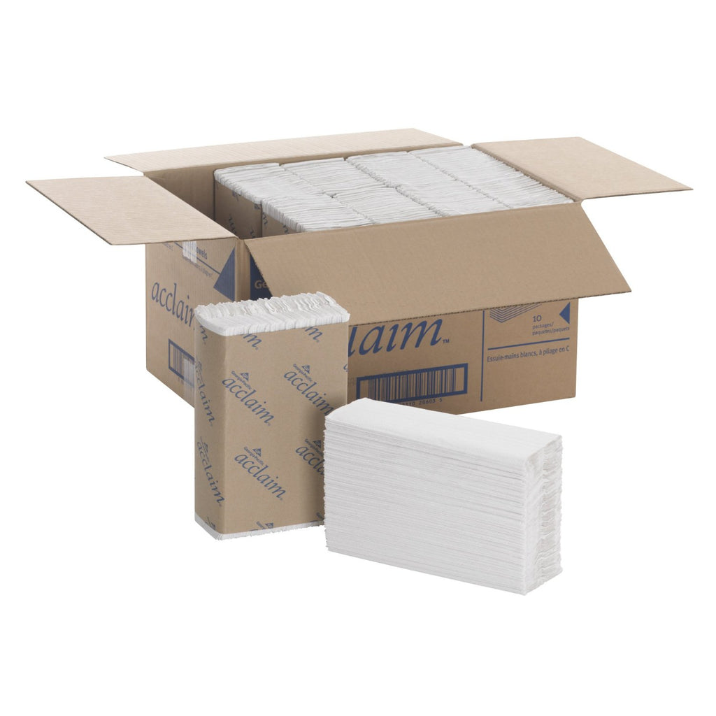 Georgia-Pacific Acclaim 20603 White C-Fold Paper Towel 13.2x10.1 CS/10 PK 240/PK