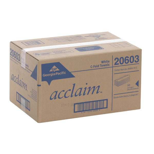 Georgia-Pacific Acclaim 20603 White C-Fold Paper Towel 13.2x10.1 CS/10 PK 240/PK