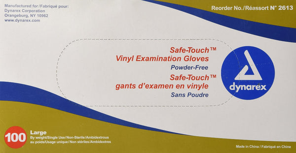 Synthetic Vinyl Powder Free Glove with Size: Medium 100 count