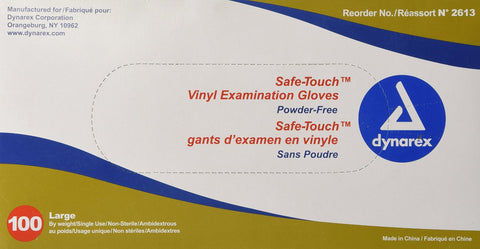 Synthetic Vinyl Powder Free Glove with Size: Medium 100 count