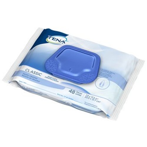 SCA 64610 Tena Pre Moist Washcloths for Women, Classic Soft Pack, PK/48