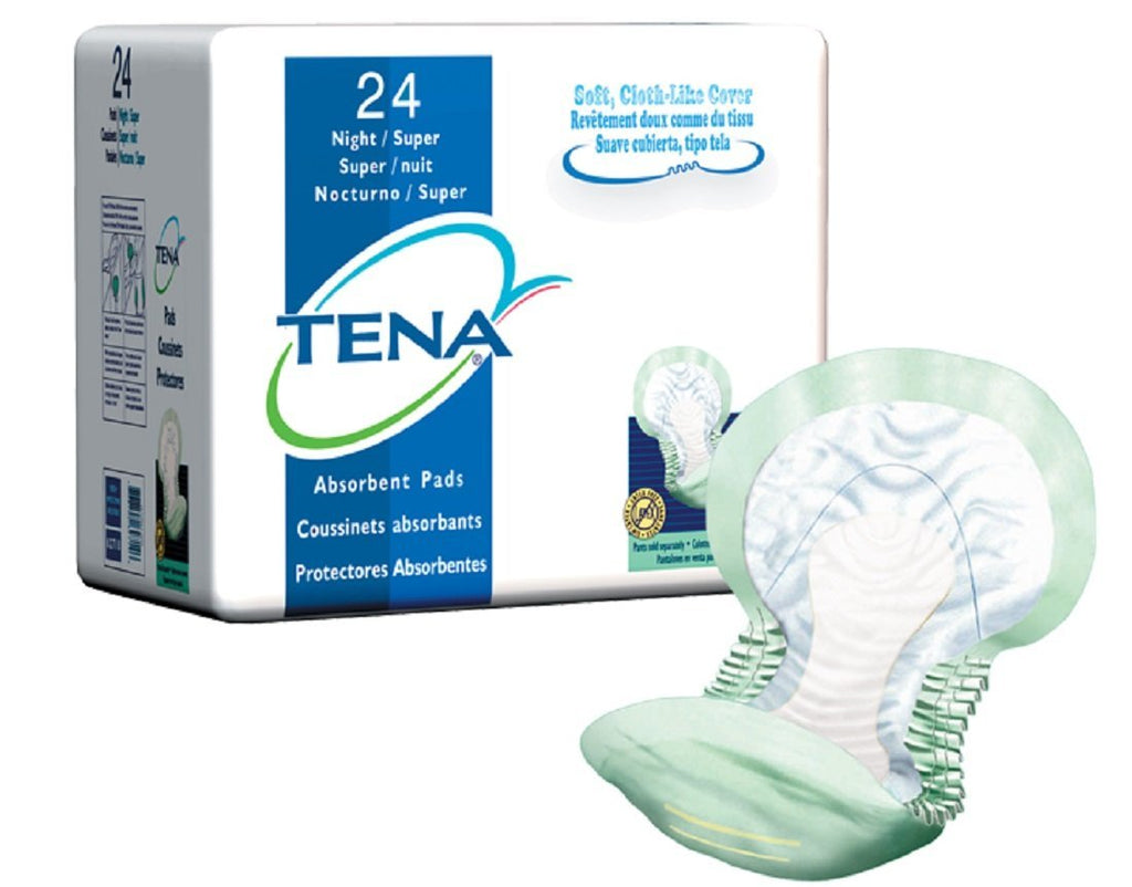 SCA Tena Pad Night Super Green Maximum Absorbency For Nighttime Or Extended Abs - Case of 48