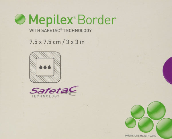 Mepilex Border Self-Adherent Absorbent Foam Dressing - Size 3 x 3" - 5 per Box